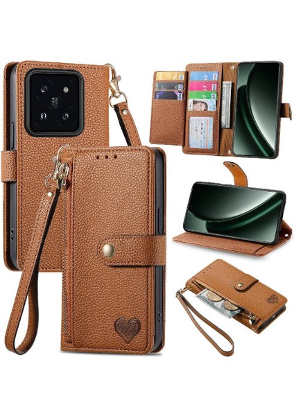 Xiaomi 14T Darbeye Fermuar Cüzdan Deri Kılıf Aşk Için Flip Case (Yurt Dışından) fiyatları