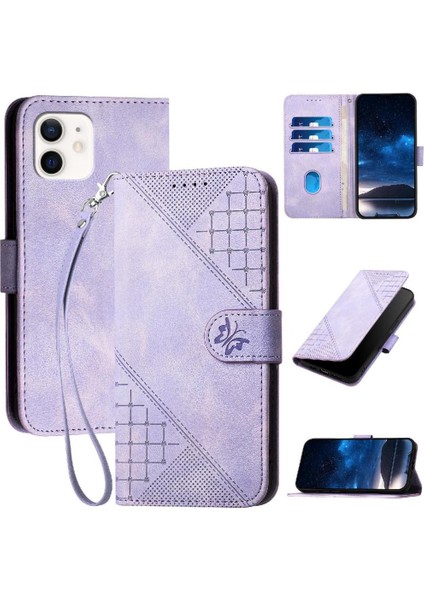 Ayrılabilir El Kayışı ile IPhone 11 Için Flip Case Kabartmalı Kelebek ve (Yurt Dışından)