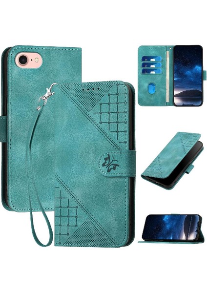IPhone Se 2020/SE 2022 Için Flip Case ve Kredi Kartı Yuvası ile Kabartmalı (Yurt Dışından)
