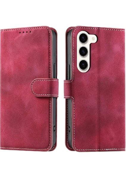 Samsung Galaxy S23 Artı Manyetik Bilek Kayışı Cüzdan Kart Pu Için Flip Case (Yurt Dışından)
