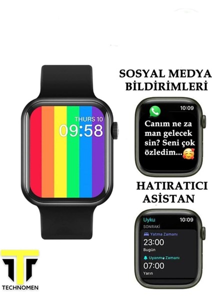 2 Yıl Akıllı Saat Plus + Kablosuz Kulaklık Ikili Beyaz Set Ios Android Watch 44 mm Ithalatçı G