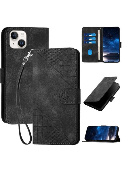 Ayrılabilir El Kayışı ile IPhone 14 Için Flip Case Kabartmalı Kelebek ve (Yurt Dışından)