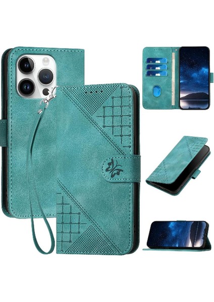 IPhone 14 Için Flip Case Pro Max Kabartmalı Kelebek ve Kredi Kartı Yuvası (Yurt Dışından)