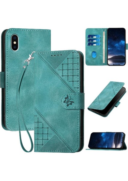 Ayrılabilir El Kayışı ile IPhone Xs Max Kabartmalı Kelebek Için Flip Case (Yurt Dışından)
