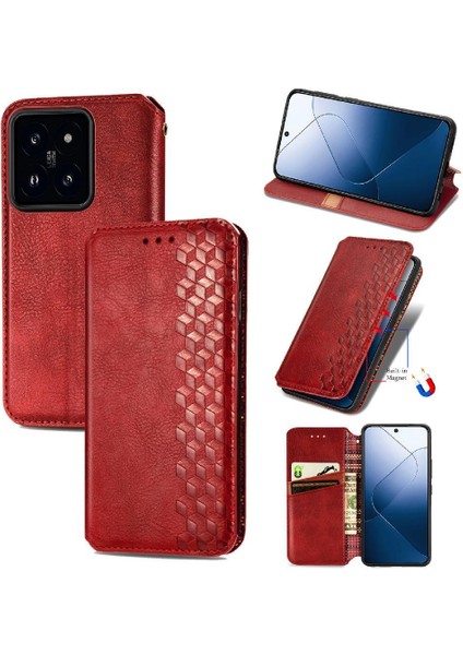 Xiaomi 14T Deri Kılıf Kapak Çevirin Cüzdan Fonksiyonu Moda (Yurt Dışından)