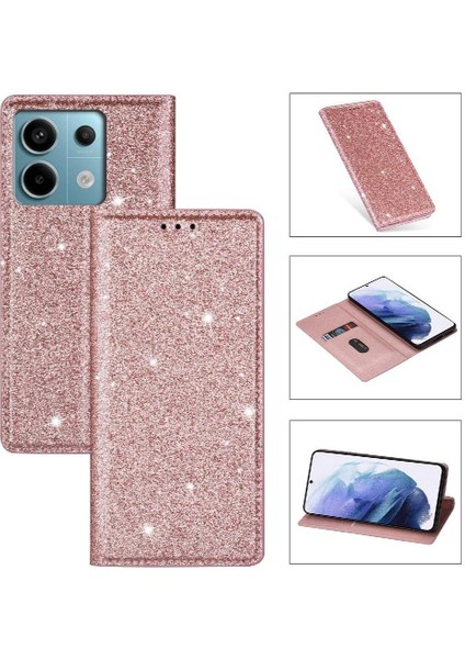 Xiaomi Redmi Not 13 Pro 4g Manyetik Kapatma Kartı Için Glitter Flip Case (Yurt Dışından)