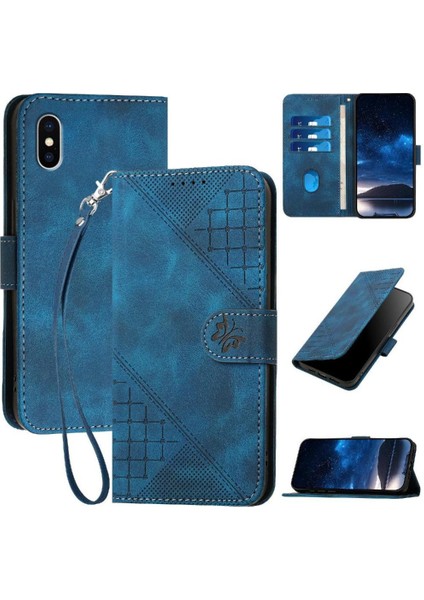 Ayrılabilir El Kayışı ile IPhone Xs Max Kabartmalı Kelebek Için Flip Case (Yurt Dışından)