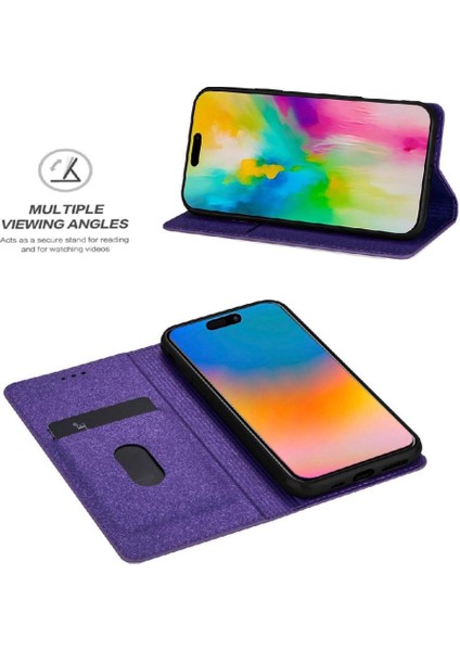 IPhone 16 Pro Max Manyetik Kapatma Flip Case Cüzdan Için Glitter Flip Case (Yurt Dışından)