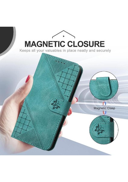 IPhone 14 Için Flip Case Pro Kabartmalı Kelebek Yüksek Kaliteli Deri Telefon (Yurt Dışından)