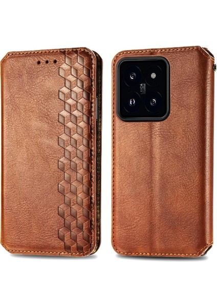 Xiaomi 14T Deri Kılıf Kapak Çevirin Cüzdan Fonksiyonu Moda (Yurt Dışından)