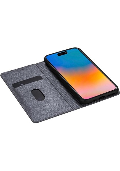 IPhone 16 Için Glitter Flip Case Artı Pu Deri Kart Tutucu Manyetik Kapak (Yurt Dışından)