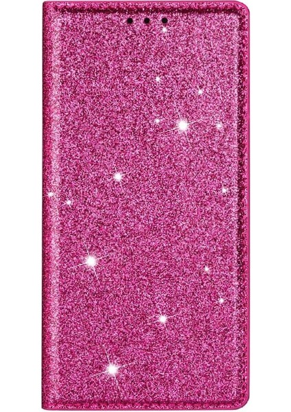IPhone 16 Için Glitter Flip Case Artı Pu Deri Kart Tutucu Manyetik Kapak (Yurt Dışından)
