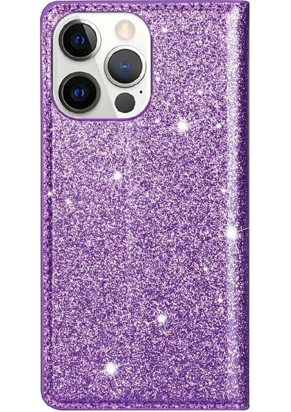 IPhone 14 Için Glitter Flip Case Pro Max Flip Case Cüzdan Pu Deri Kart (Yurt Dışından)