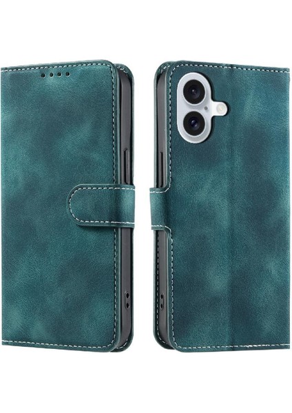 IPhone 16 Için Flip Case Artı Pu Deri Manyetik Cüzdan Kart Yuvaları Bilek (Yurt Dışından)