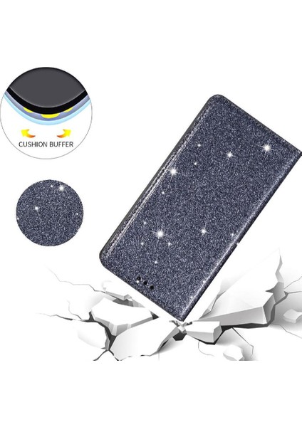 IPhone 14 Için Glitter Flip Case Pu Deri Kart Tutucu Manyetik Kapatma (Yurt Dışından)