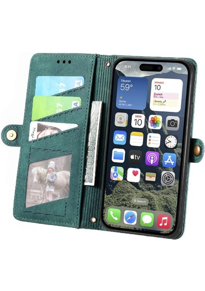 Iphone 16 Için Flip Case Artı Darbeye Deri Kılıf Cüzdan Kapak Çevirin (Yurt Dışından) modelleri