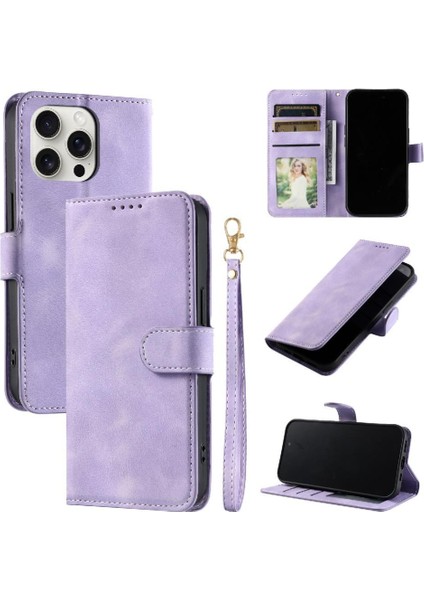 IPhone 16 Için Flip Case Pro Max Manyetik Cüzdan Kart Yuvaları Pu Deri (Yurt Dışından)