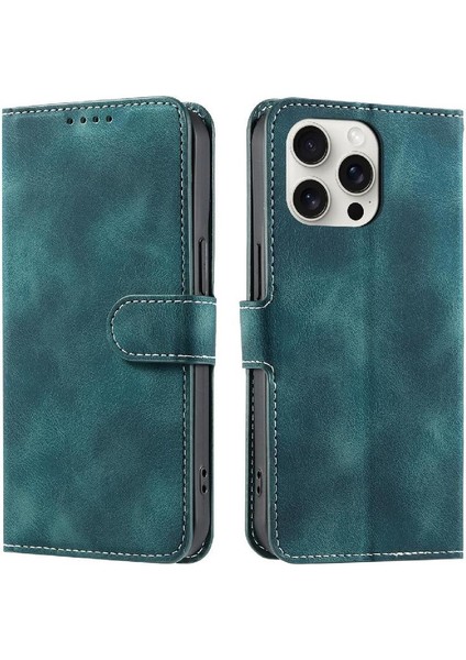 IPhone 16 Için Flip Case Pro Bilek Kayışı Pu Deri Manyetik Cüzdan Kart (Yurt Dışından)