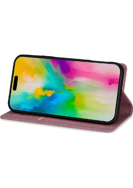 IPhone 16 Için Glitter Flip Case Artı Pu Deri Kart Tutucu Manyetik Kapak (Yurt Dışından)