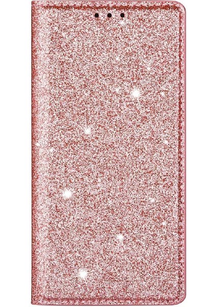 IPhone 16 Için Glitter Flip Case Artı Pu Deri Kart Tutucu Manyetik Kapak (Yurt Dışından)