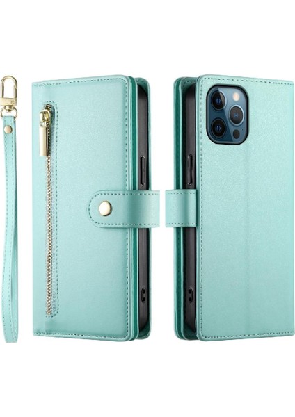 IPhone 12 Için Flip Case Pro Max Crossbody Kayış Iş Standı Cüzdan (Yurt Dışından)