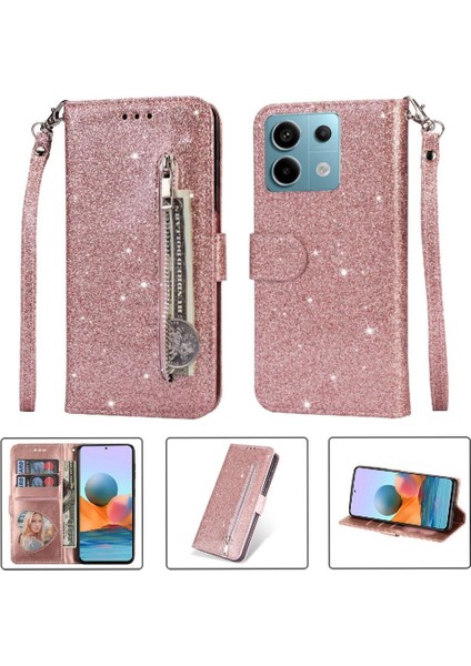 Xiaomi Redmi Not 13 Için Fermuarlı Cebi Durumda Pro 4g Manyetik Kapatma Pu (Yurt Dışından)