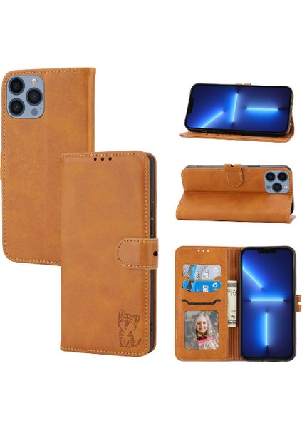 IPhone 16 Için Cüzdan Durumda Pro Max Kabartmalı Kart Tutucu Tüm Yuvarlak Kickstand (Yurt Dışından)