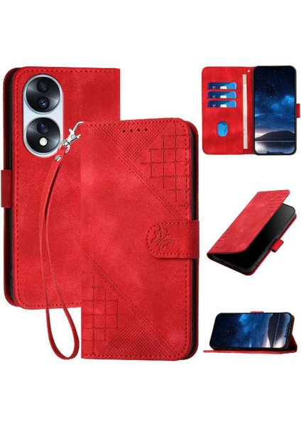 Ayrılabilir El Kayışı ile Onur 70 Için Flip Case Kabartmalı Kelebek Yüksek (Yurt Dışından)