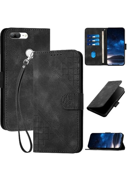 MY Boutique1 Onur 9 Lite ve Kredi Kartı Yuvası Için Flip Case Yüksek Kalite Deri Telefon (Yurt Dışından)