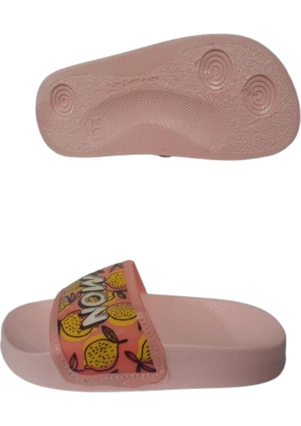Kız Çocuk Pembe Sarı Limonlu Ultra Hafif Günlük Terlik GZEER10-11