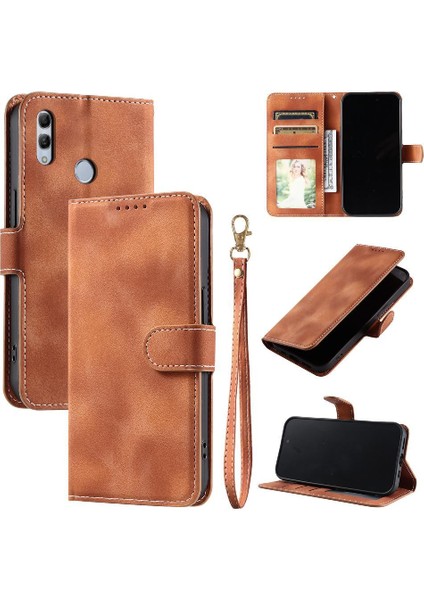 Onur 10 Lite Için Flip Case Pu Deri Cüzdan Kart Yuvaları Kickstand Bilek (Yurt Dışından)