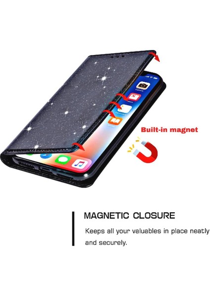 Xiaomi Redmi Not 13 Pro 4g Manyetik Kapatma Kartı Için Glitter Flip Case (Yurt Dışından)