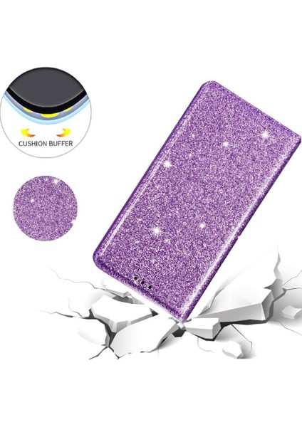 IPhone 14 Için Glitter Flip Case Pro Manyetik Kapatma Pu Deri Kart Çevirme (Yurt Dışından)