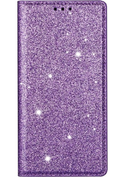 IPhone 14 Için Glitter Flip Case Pro Manyetik Kapatma Pu Deri Kart Çevirme (Yurt Dışından)
