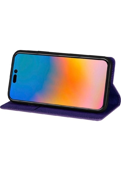 IPhone 14 Için Glitter Flip Case Pro Manyetik Kapatma Pu Deri Kart Çevirme (Yurt Dışından)