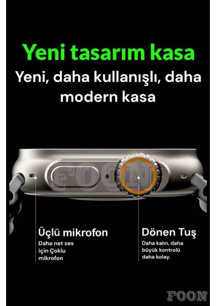 Resmi Distribütör Garantili 45MM 2.05 Inch Hd Ekran Ios ve Android Uyumlu Akıllı Saat Kordon Kilitl