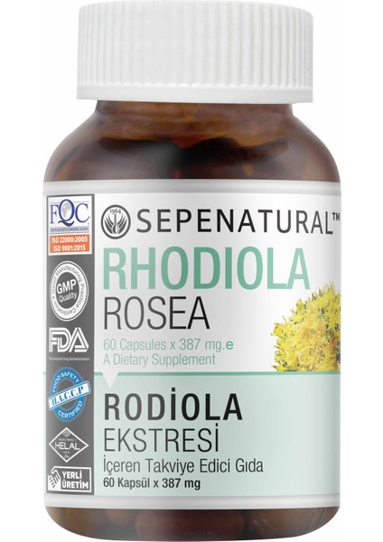 Sepe Natural Rhodiola Rosea & B Vitamin Komplex 60 Kapsül X 387Mg