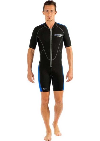 Lido Man Shorty Dalış Elbisesi Black - Blue-2mm - Xl