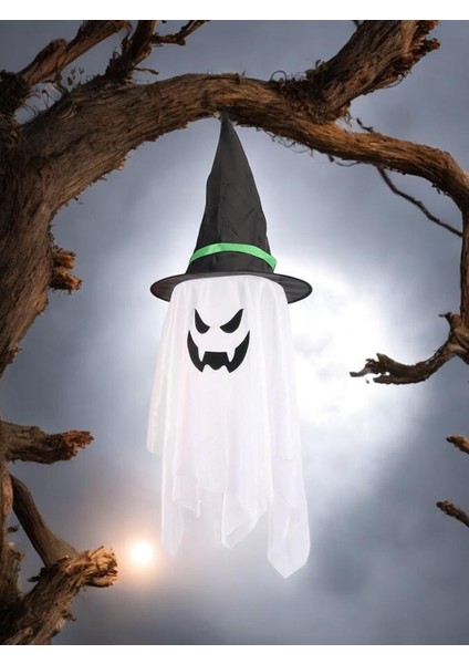 Cadılar Bayramı Şapkalı Hayalet Figürlü Asılabilir Halloween Parti Dekoru 100 Cm