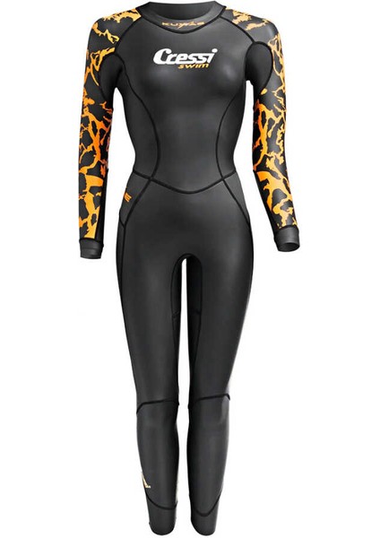 Kuwae Lady Yüzücü Elbisesi Black/orange-2mm - No:2 / S fiyatları