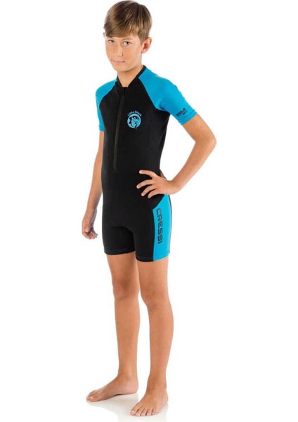 Little Shark Junior Shorty Dalış Elbisesi Black / Blue-2mm - 9/10 Yaş fırsatları