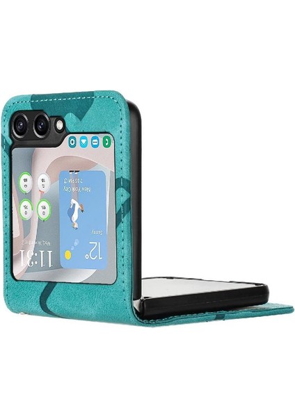 SZY Market Samsung Galaxy Z Flip 6 Için Flip Case Kart Yuvası Standı ile Flip Cüzdan Pu (Yurt Dışından)