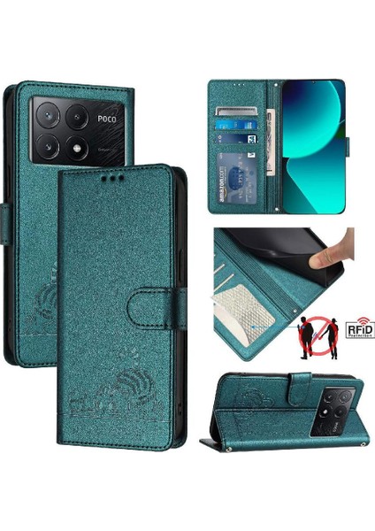 Xiaomi Redmi Için Kılıf Kredmi Kedi Rfıd Kart Yuvası Tutucu Kickstand Cüzdan Çevir (Yurt Dışından)