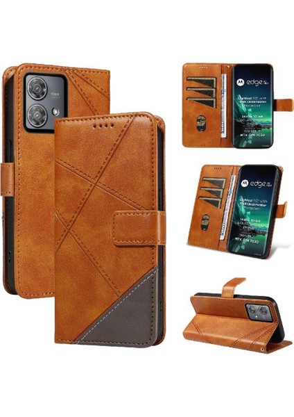 Motorola Kenar 40 Neo ve Kart Yuvası Yüksek Kaliteli Deri Çanta Için Flip Case (Yurt Dışından)