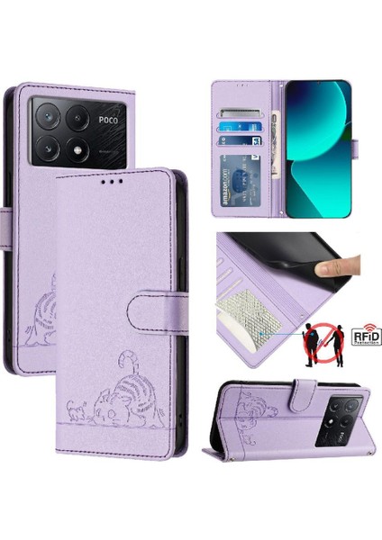 Xiaomi Redmi Için Kılıf Kredmi Kedi Rfıd Kart Yuvası Tutucu Kickstand Cüzdan Çevir (Yurt Dışından)