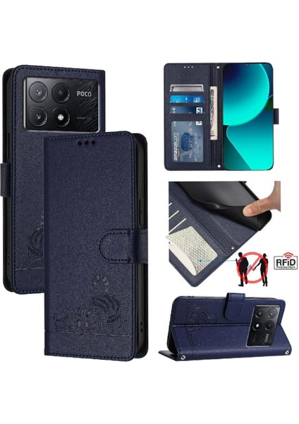 Xiaomi Redmi Için Kılıf Kredmi Kedi Rfıd Kart Yuvası Tutucu Kickstand Cüzdan Çevir (Yurt Dışından)