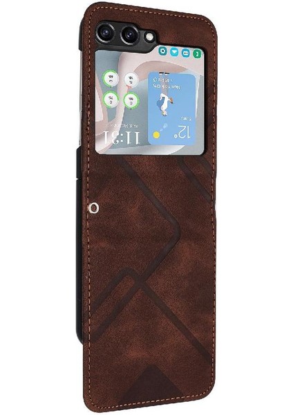 SZY Market Samsung Galaxy Z Flip 6 Için Flip Case Kart Yuvası Standı ile Flip Cüzdan Pu (Yurt Dışından)