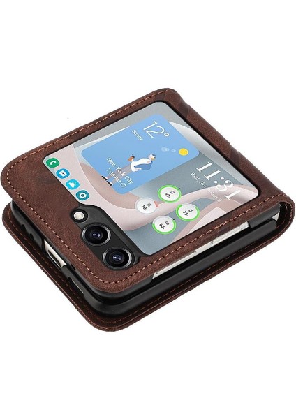 SZY Market Samsung Galaxy Z Flip 6 Için Flip Case Kart Yuvası Standı ile Flip Cüzdan Pu (Yurt Dışından)