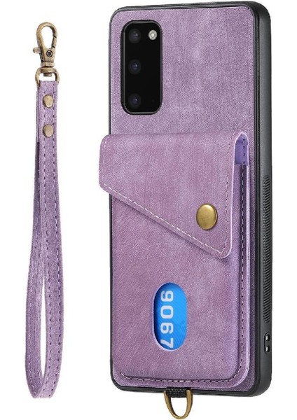 Samsung Galaxy S20 Kart Yuvası Manyetik Kapatma Premium Deri Kılıf (Yurt Dışından) indirimleri