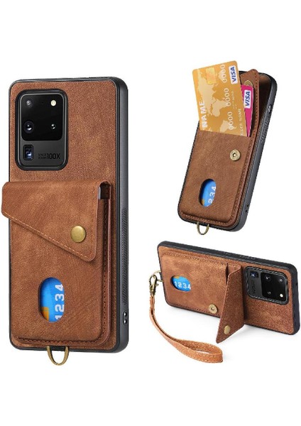 Samsung Galaxy S20 Ultra Manyetik Kapatma Premium Deri Kart Için Kılıf (Yurt Dışından)